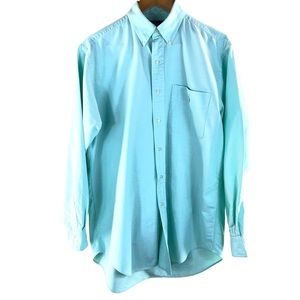 Ralph Lauren Blue Label Classic Fit Button Down Teal Shirt 100% Cotton Medium